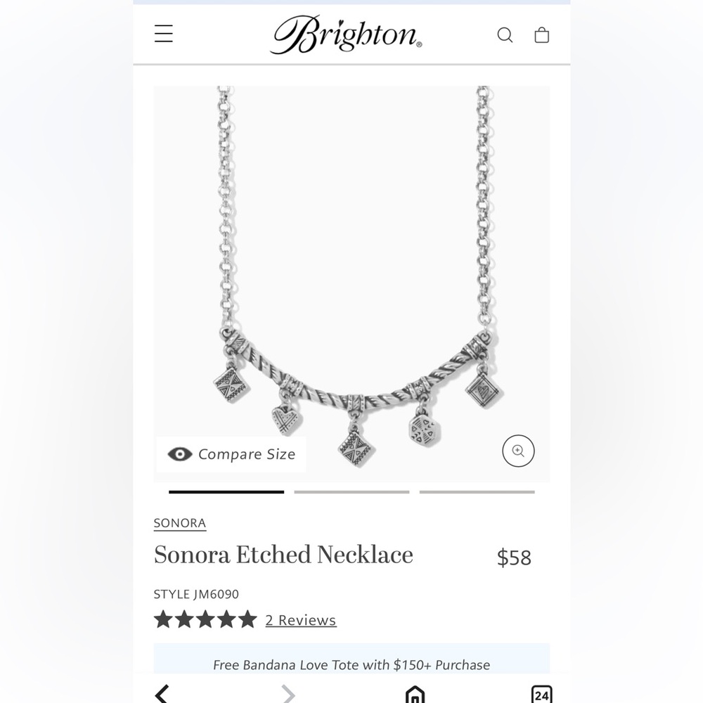 Brighton Sonora Etched Charm necklace